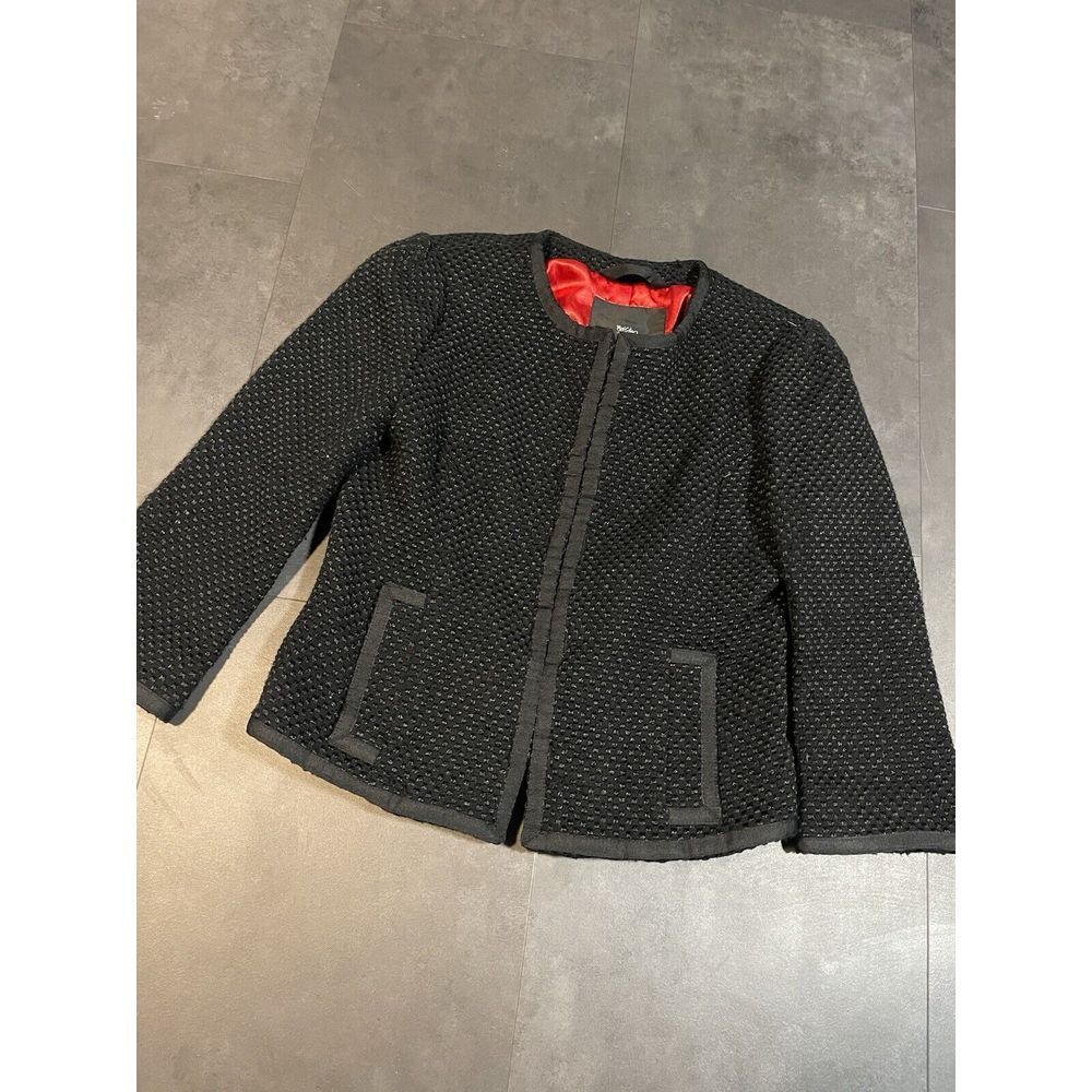 Mossimo Women's Black Wool Long Sleeve Single-Breasted Blazer Jacket Size S
